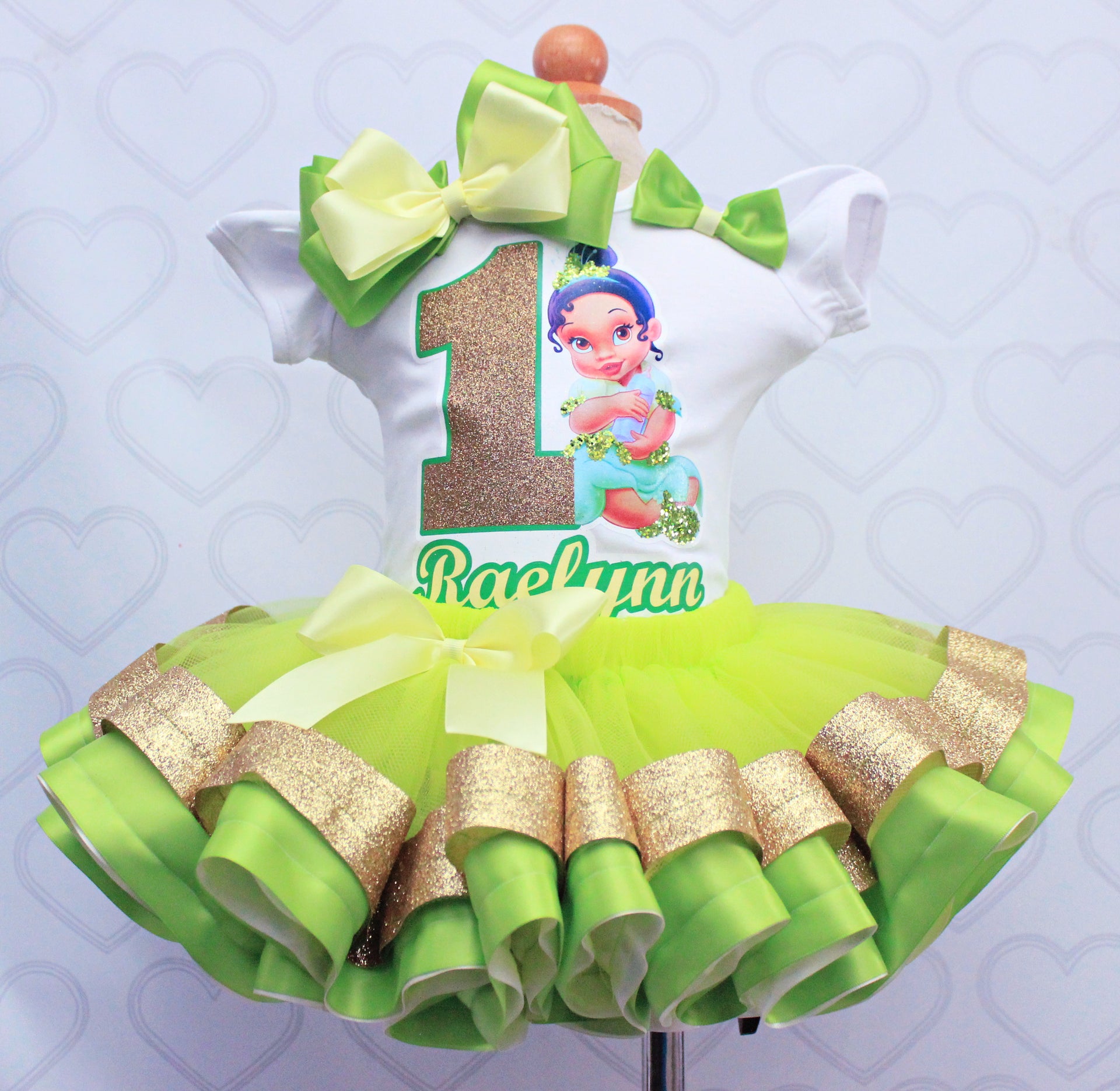 princess tiana birthday dress tutu set- Princess Tiana outfit-Princess Tiana – Pink Toes & Hair Bows truefit:root:celena-mini-dress-green charming green bow at Roaring 20s Flapper Dress SIZE:L