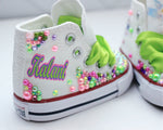 Load image into Gallery viewer, Tinkerbell shoes- Tinkerbell bling Converse-Girls Tinkerbell Shoes-Tinkerbell Converse
