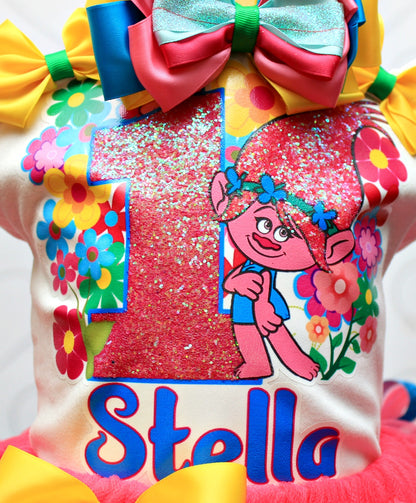 trolls birthday dresses DJ Suki Trolls Birthday Girl Dress