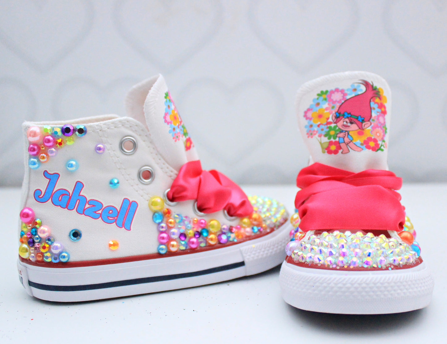 Poppy Troll shoes- Poppy Troll bling Converse-Girls Poppy Troll Shoes-Poppy Troll shoes