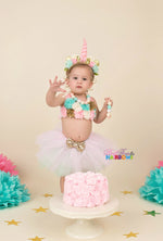 Load image into Gallery viewer, Unicorn Cake Smash tutu Set
