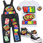 Load image into Gallery viewer, Uno overalls-Uno  outfit-Uno  birthday shirt-Uno  birthday outfit
