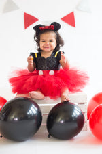 Load image into Gallery viewer, Mickey Mouse dress- Mickey Mouse tutu dress-Minnie Mouse costume-Red Minnie mouse dress
