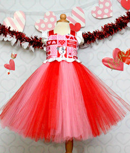 Valentine Dress-Girls valentine dress- Valentines tutu dress-Valentine tutu