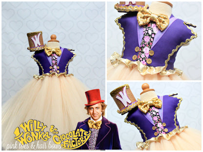 Willy Wonka Costume-Willy wonka Tutu Dress- Willy wonka dress