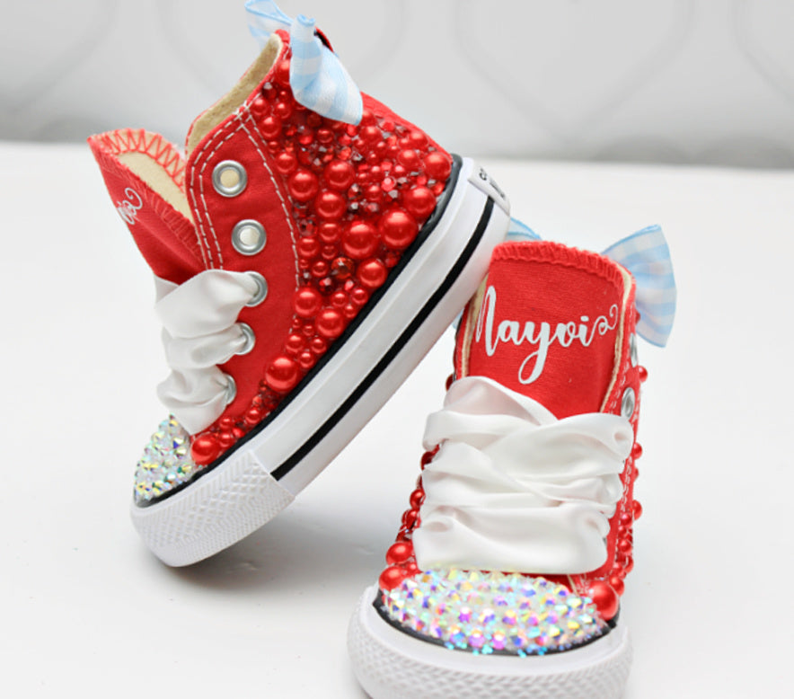 Dorothy shoes- Dorothy bling Converse-Girls dorothy Shoes-wizard of oz shoes